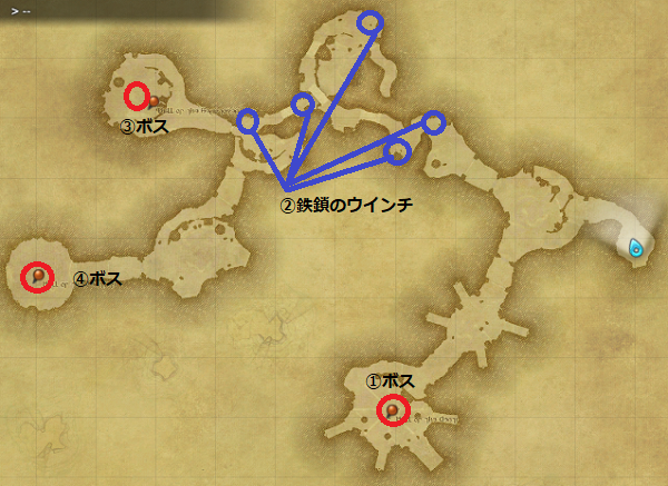 【FF14】魔獣領域 ハラタリ修練所マップ