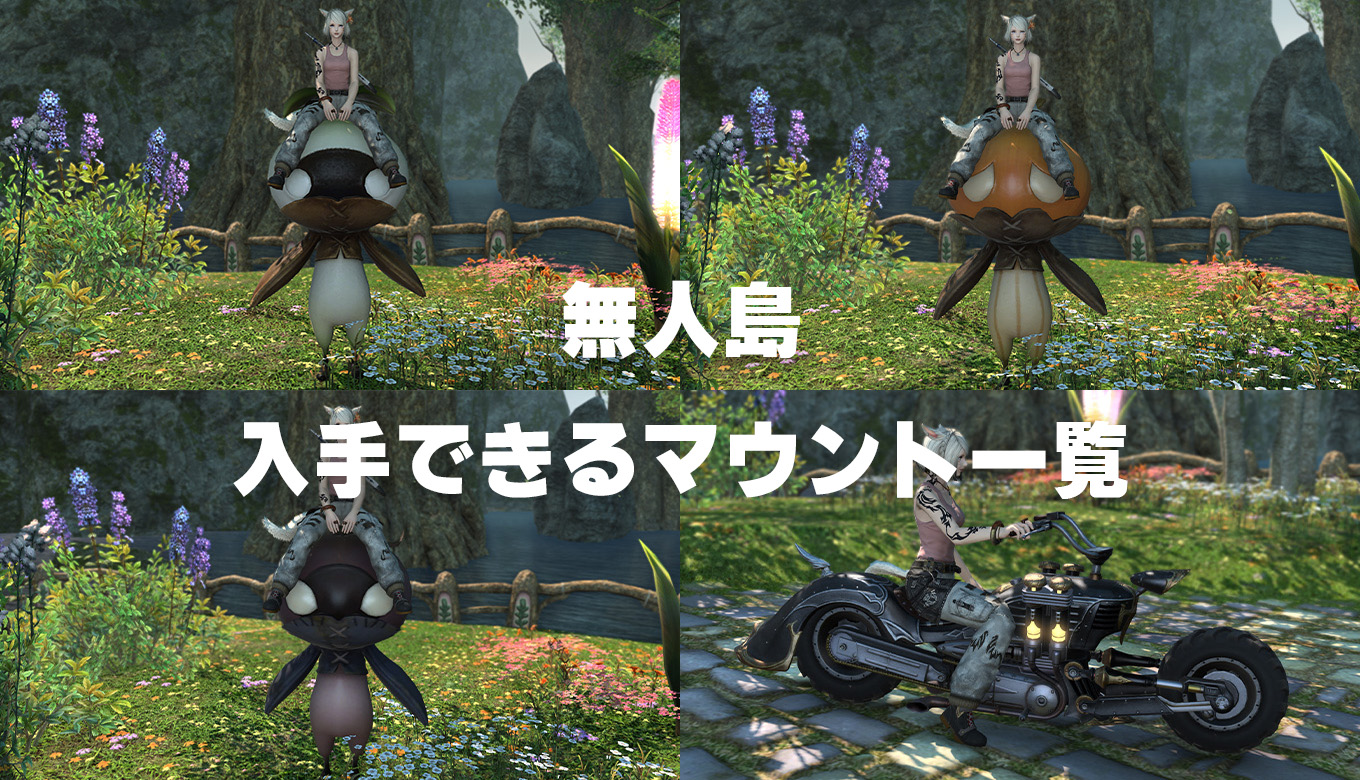 【FF14】無人島で入手できるマウント一覧【画像付き】 FF14 ゆんのぼうけん